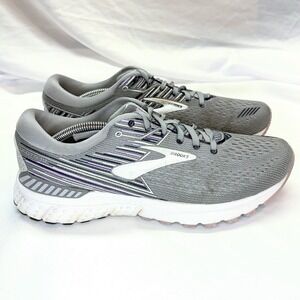 Brooks Adrenaline GTS 19 Shoes Womens 9.5 B Gray Purple Running Sneaker Support